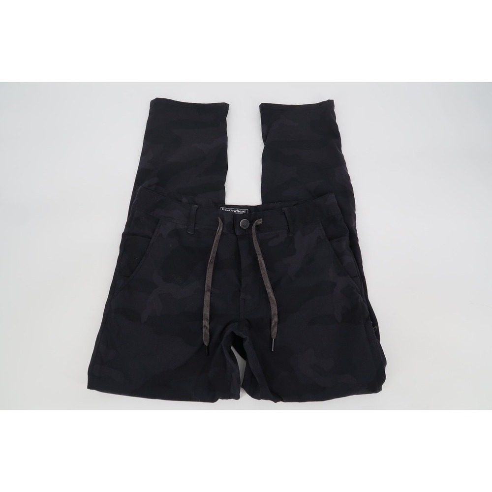 686 Everywhere Chino Pants Men's 32x32 Slim Fit Black Camo Drawstring Hiking